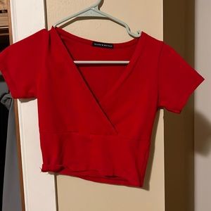 Red brandy Melville cross over top